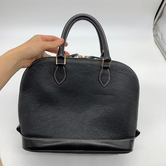 Dooney & Bourke Black Pebble Leather Purse Zip Satchel Handbags - Picture 2 of 15